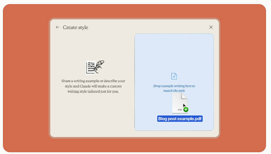 Anthropic Claude New Writing Styles - Custom Upload