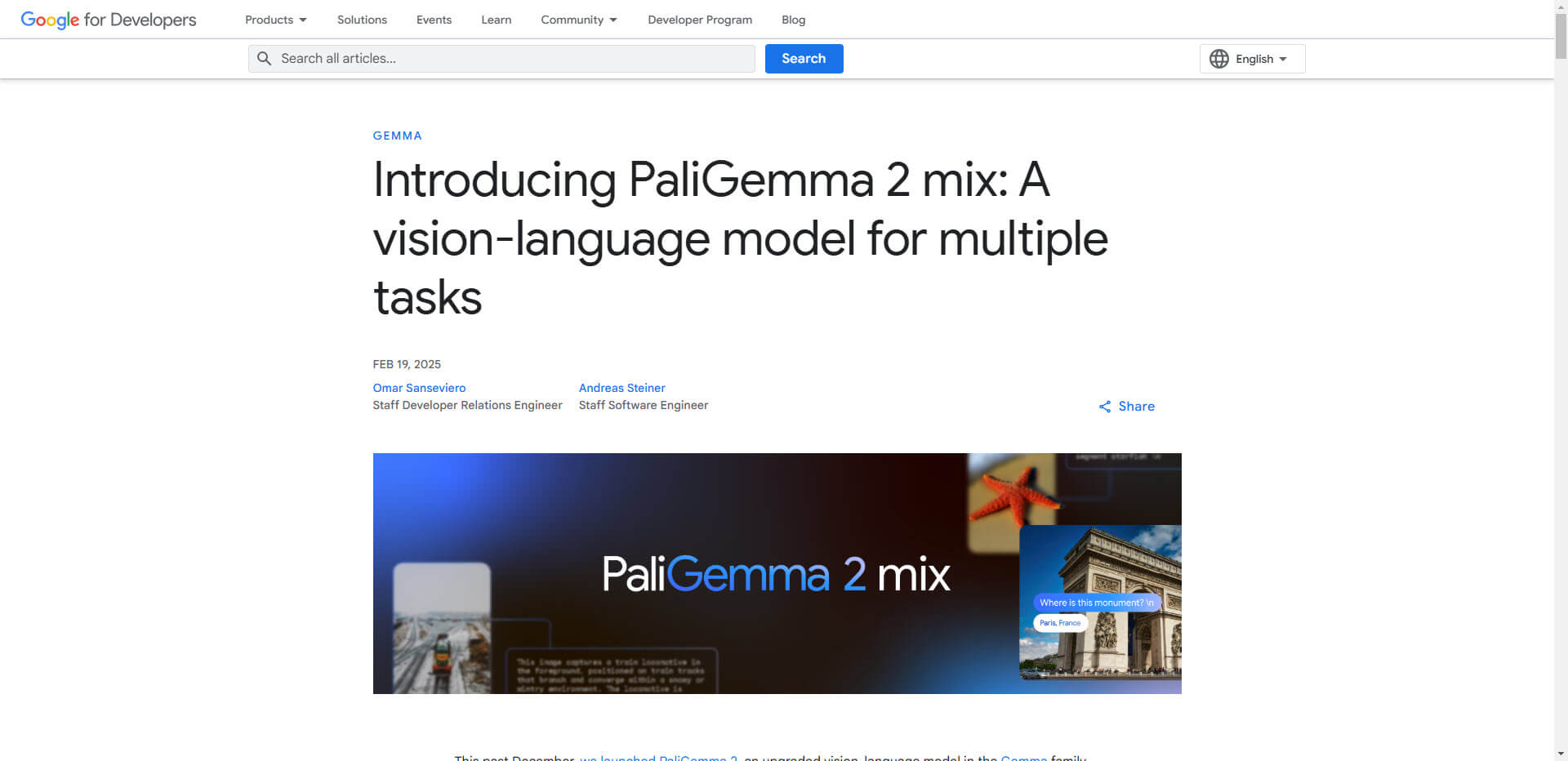 Google PaliGemma 2 mix