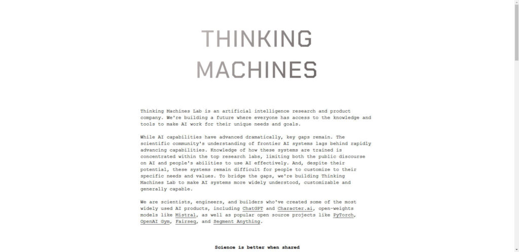 Thinking Machines Lab: Fortschrittliche KI-Entwicklung - ai-rockstars.de
