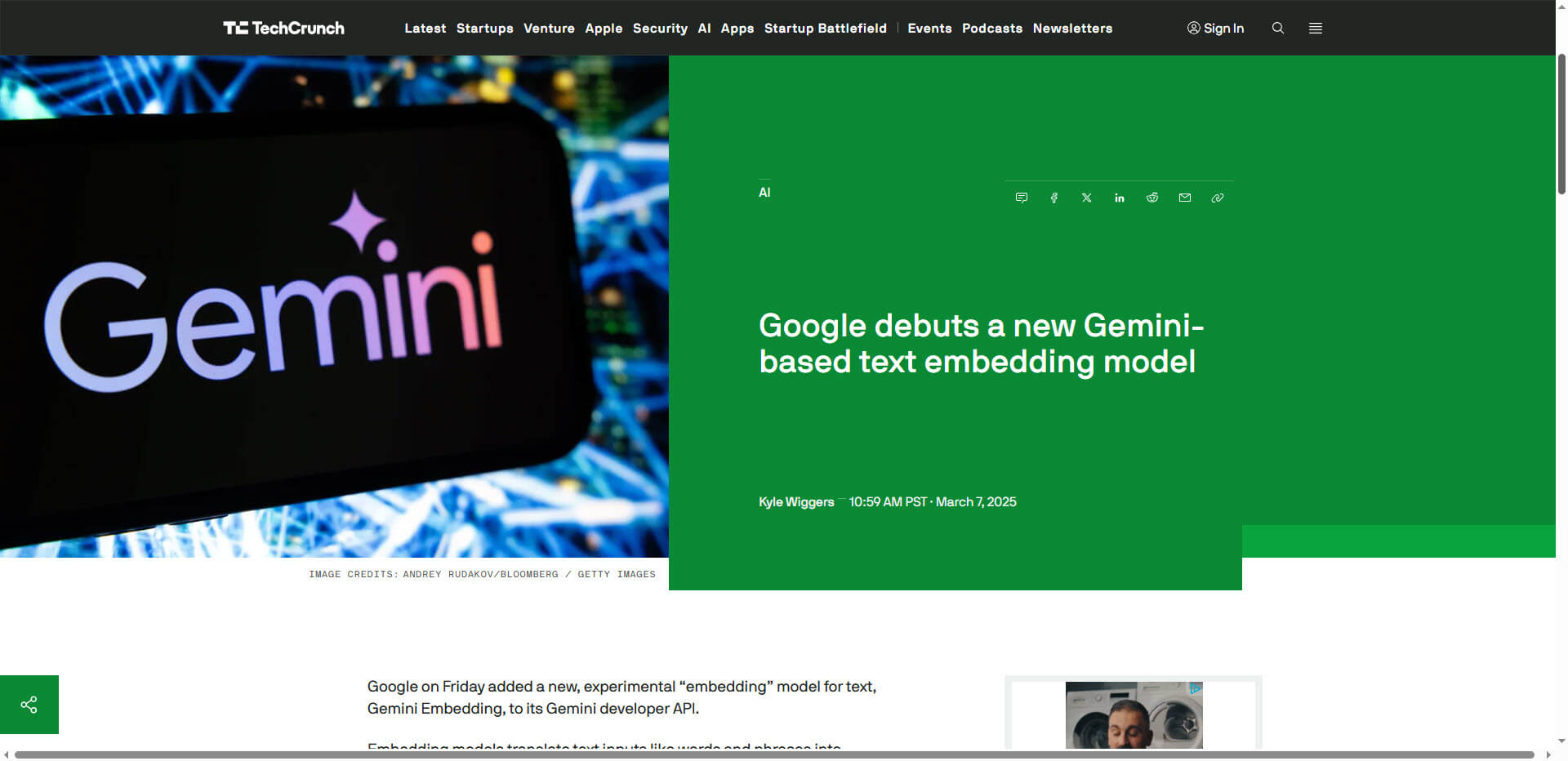 Gemini-based text em,bedding model