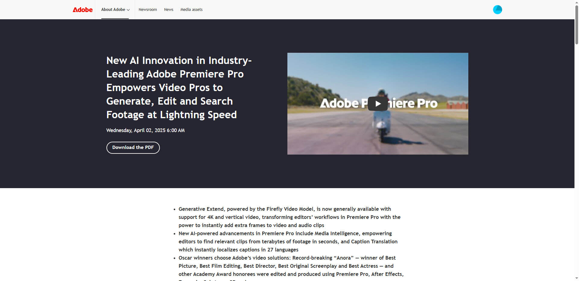Adobe Premiere Pro Video Feature