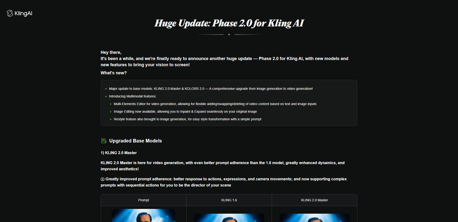 Kling AI Updates