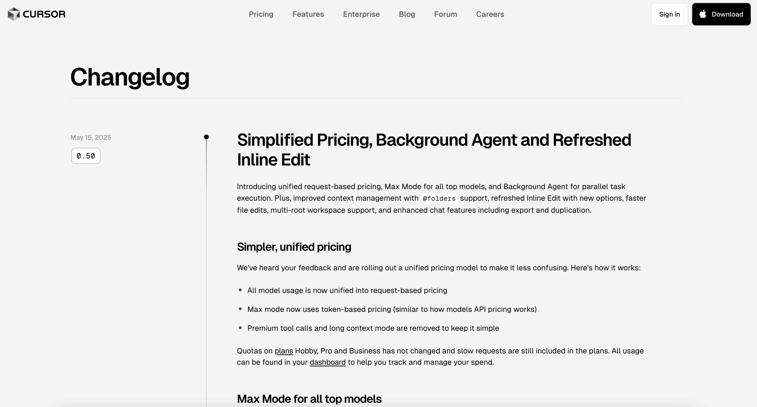 Cursor launches Tab Model