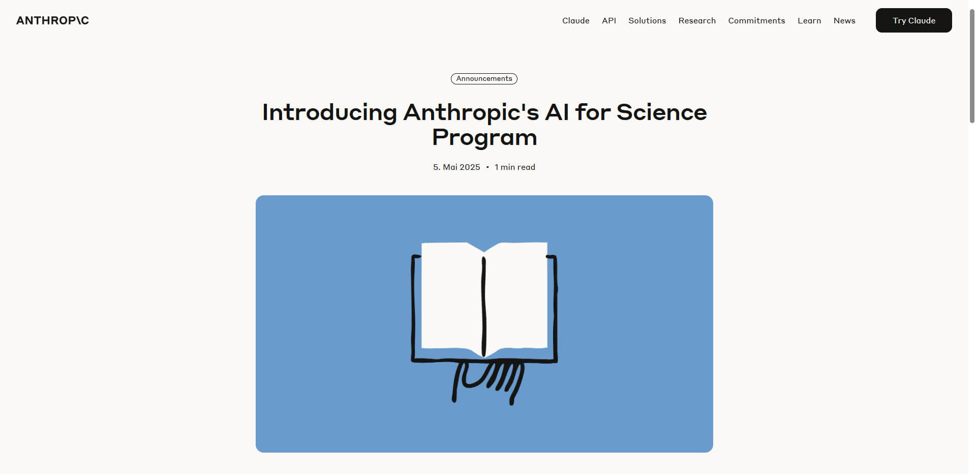 Introducing Anthropic's AI for Science Program
