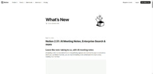 Notion 2.51: KI-Meetingnotizen und Enterprise Search transformieren die Teamarbeit