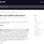 What is the ChatGPT model selector