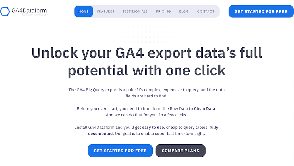 GA4Dataform transformiert GA4-Daten kostenlos