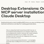 Desktop Extensions: One-click MCP server installation for Claude Desktop