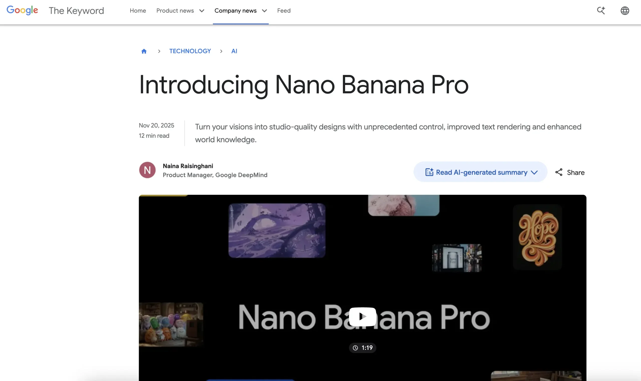 Google Nano Banana Pro - KI-Bildgenerator mit perfekter Textwiedergabe und visueller Logik