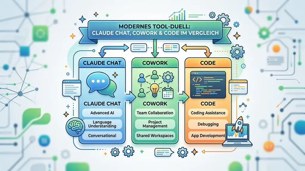 Vergleich Claude Chat, Cowork & Code