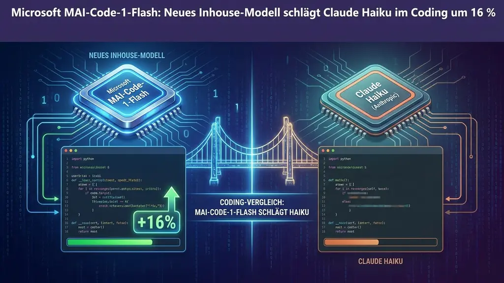 Microsoft MAI-Code-1-Flash: Neues Inhouse-Modell schlägt Claude Haiku im Coding um 16 %