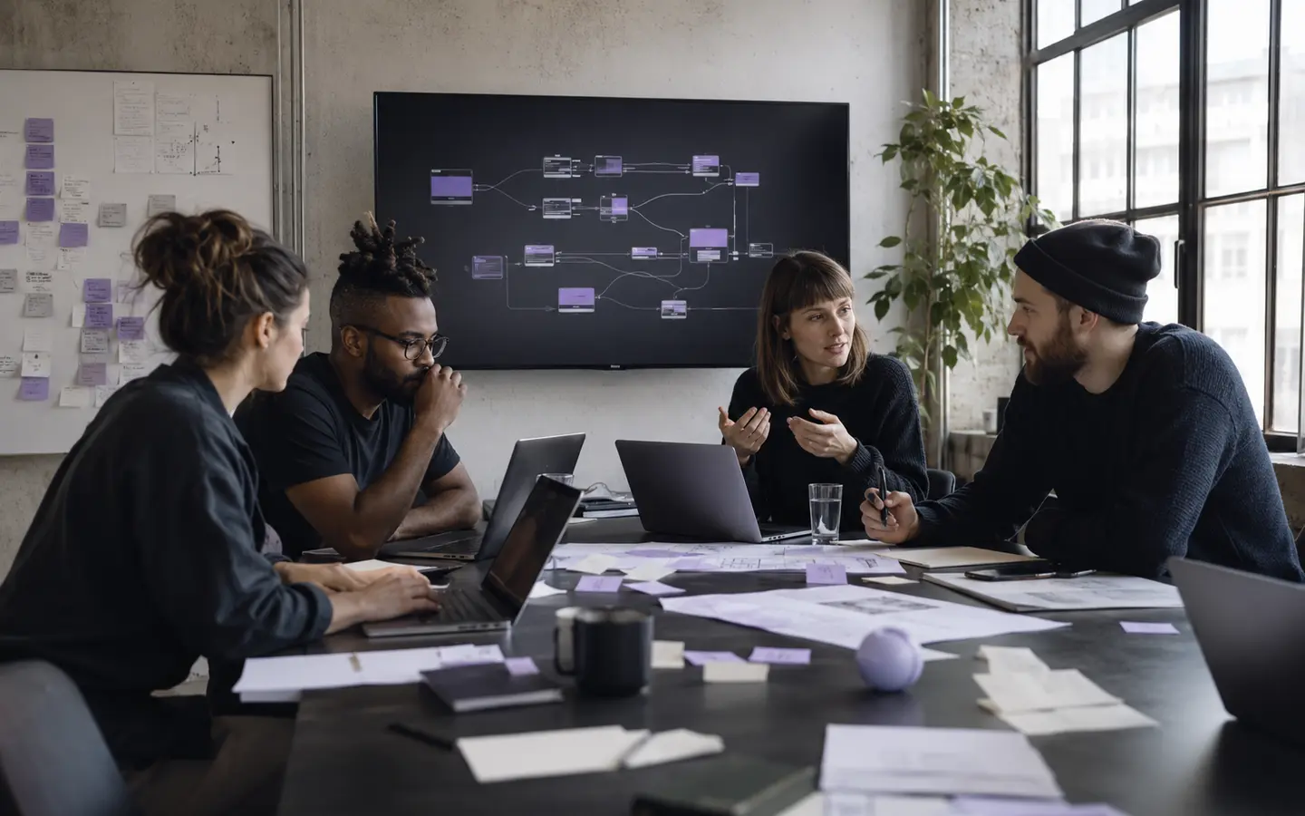 Agentur- und Beratungsteam bei der Planung eines KI-Workflows